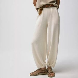 Free People Cream Wide Leg Pants